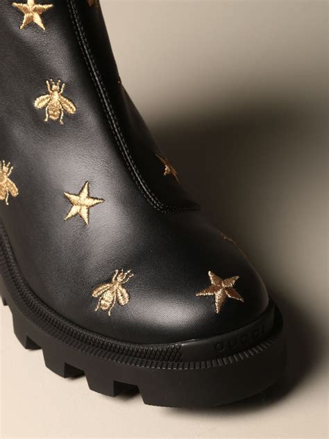 gucci star and bee embroidered boots|Gucci boots with bees.